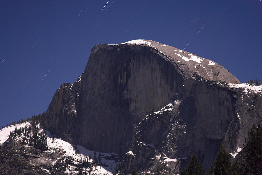 Half Dome Photograph - Half Dome and star trails by Richard Berry Half Dome Photograph - Half Dome and star trails by Richard Berry