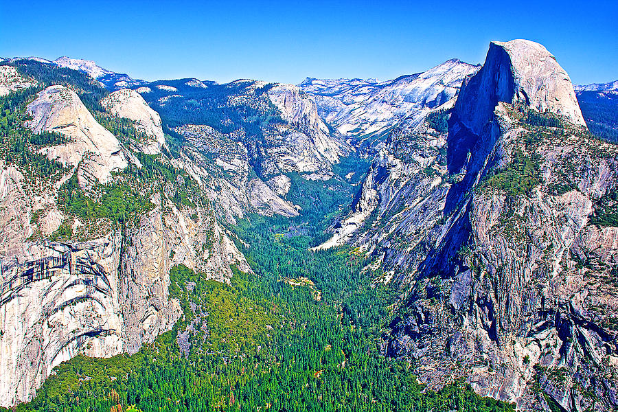 Half Dome and Yosemite Valley from Glacier Point in Yosemite National Park-California Photograph by Ruth Hager