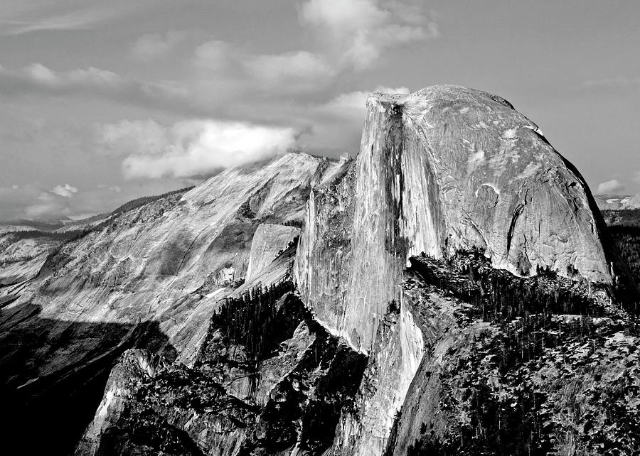 Half Dome Black and White Photograph by Brendan Reals