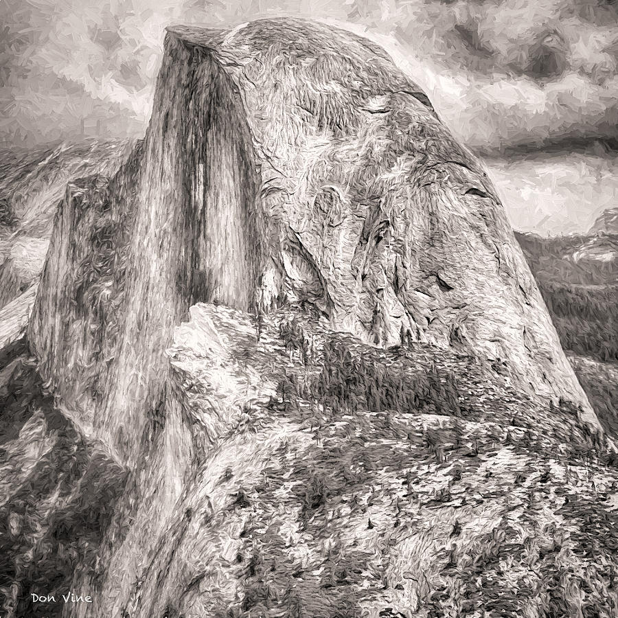 Half Dome  bw Photograph by Don Vine