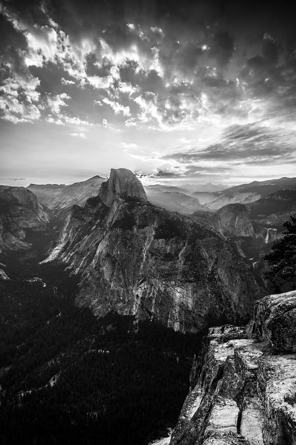 Yosemite National Park Photograph - Half Dome in Black and White by Mike Lee