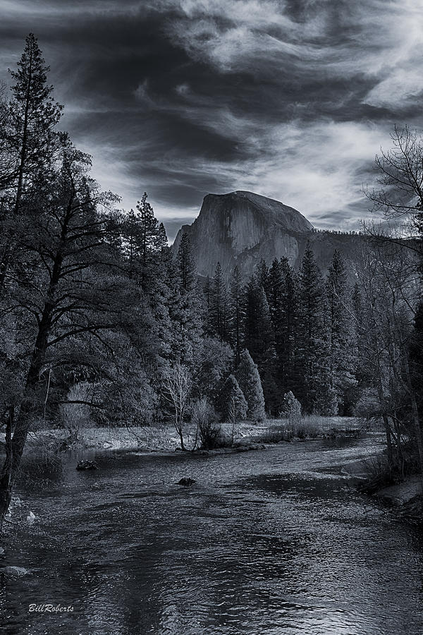 Yosemite National Park Photograph - Half Dome With Clouds by Bill Roberts