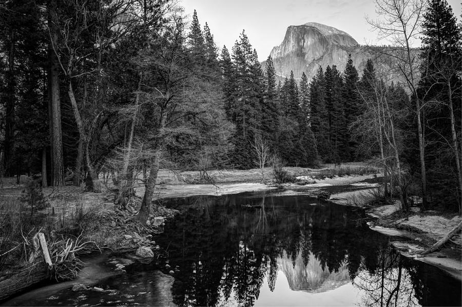 Half Dome - Yosemite in Black and White Photograph by Gregory Ballos