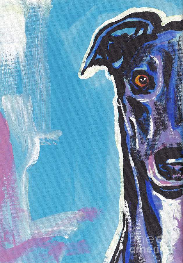 Dog Painting - Half Grey  by Lea S