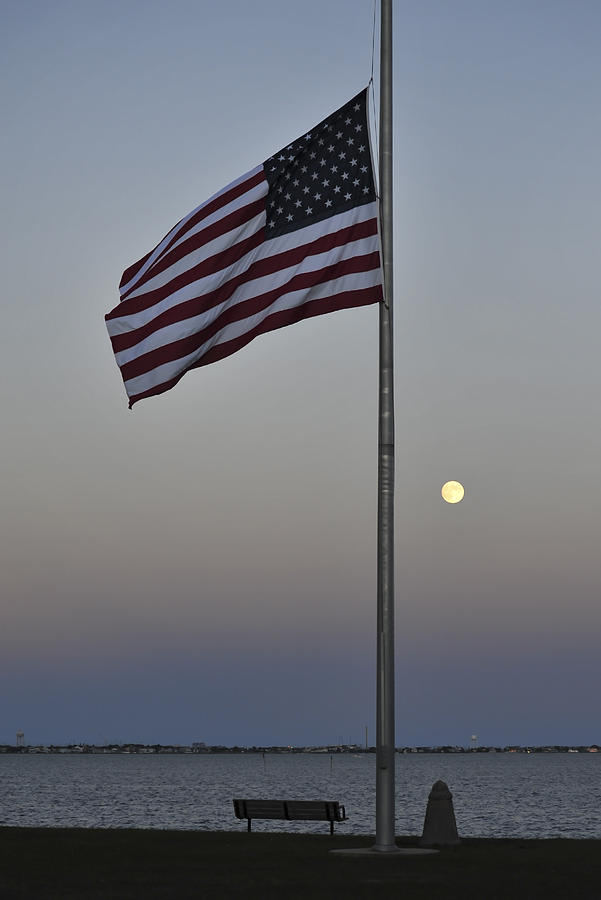 Half Staff Moon Photograph by Terry DeLuco