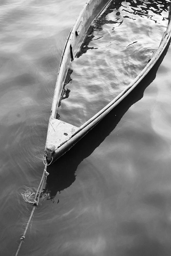Boat Photograph - Half Sunken by Santiago Tomas Gutiez