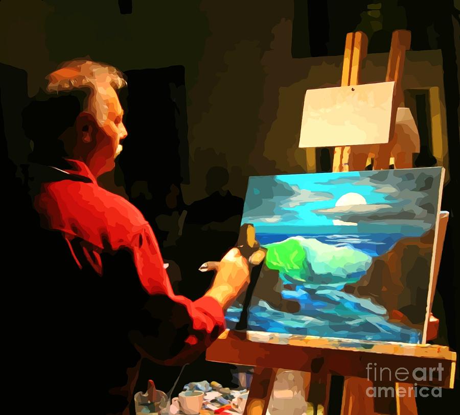 Waves Photograph - Halifax Artist at the Art Battle by Crystal Loppie