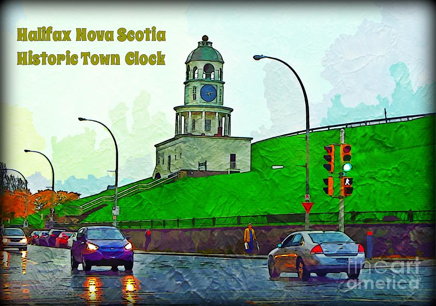 Landmark Photograph - Halifax Historic Town Clock Poster by Halifax photographer John Malone