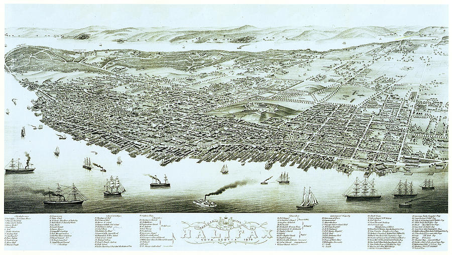 Halifax Map, 1879 Painting by Granger