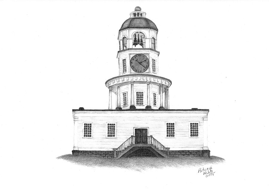 Halifax Town Clock Drawing by Patricia Hiltz