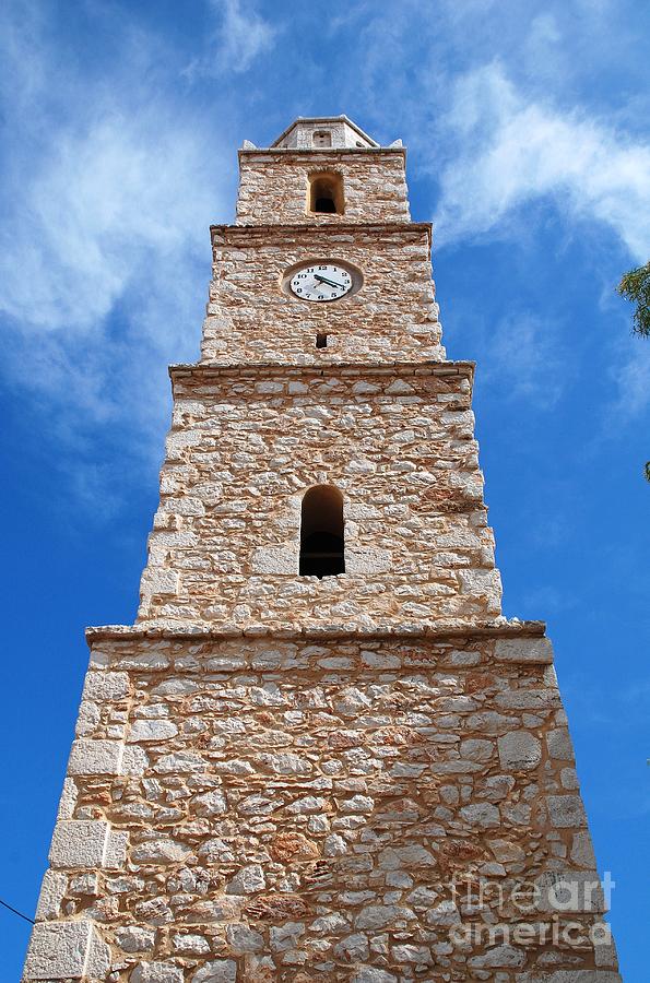 Halki clock tower Photograph by David Fowler