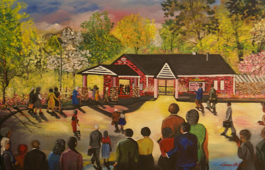 Hall Meeting Painting by Lorenzo Roberts