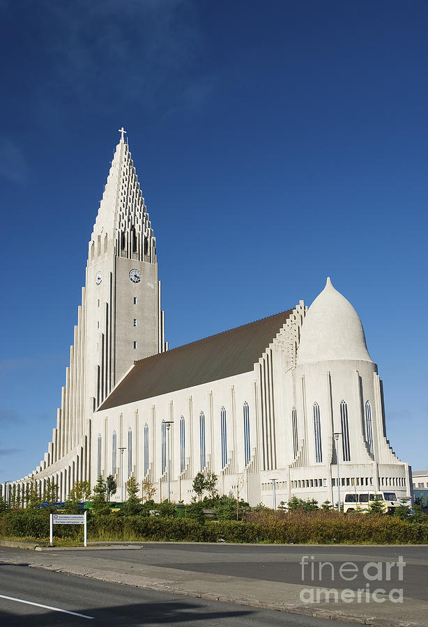 Architecture Photograph - Hallgrimskirkja church in reykjavik iceland by JM Travel Photography