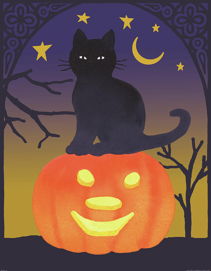 Cat Painting - Halloween Critter I by Beth Grove