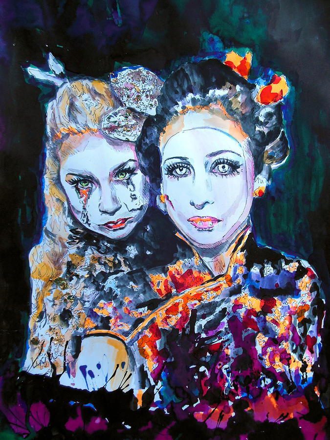 Halloween girls 2 Painting by Lucia Hoogervorst