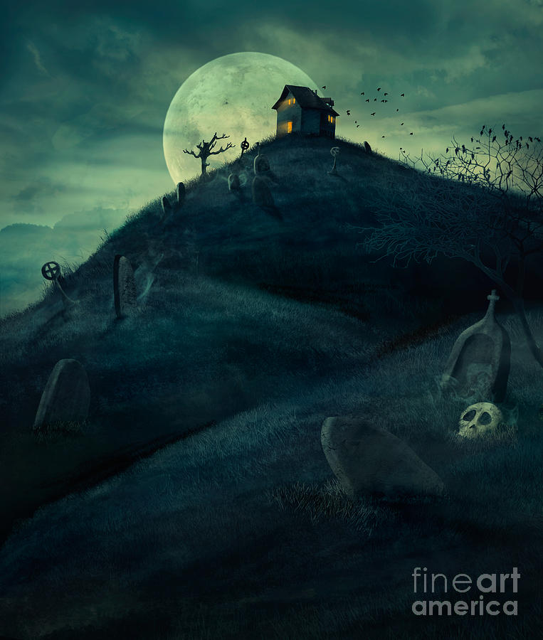 Halloween graveyard Digital Art by Mythja Photography | Fine Art America