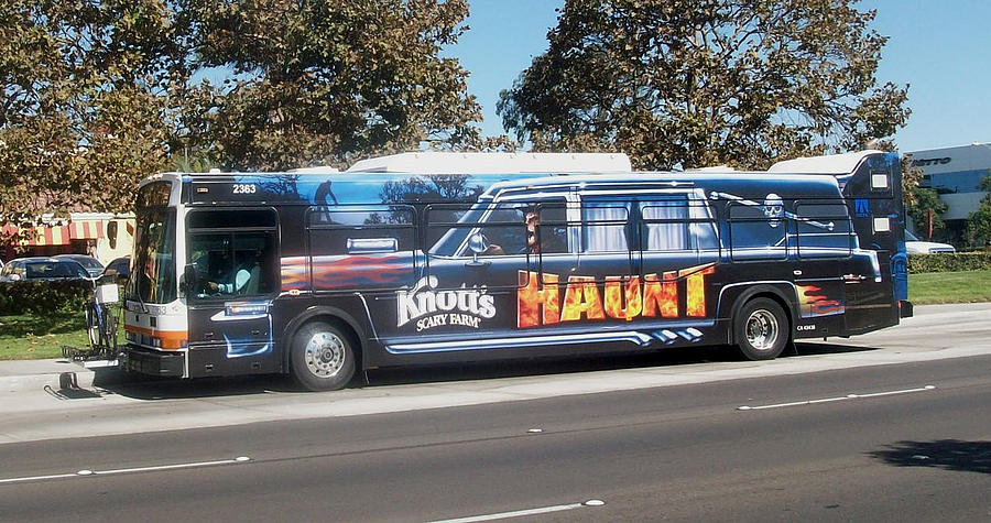Halloween Photograph - Halloween Hearse on Bus by Brian Douglas