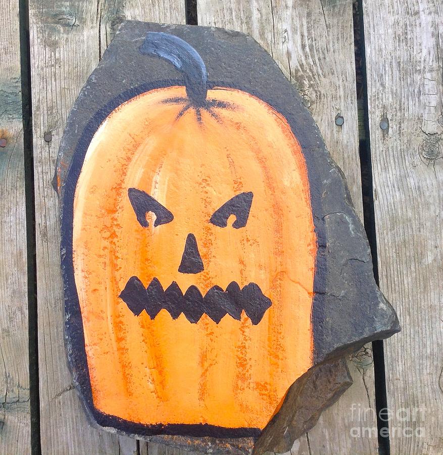 Halloween Pumpkin Painting by Monika Shepherdson