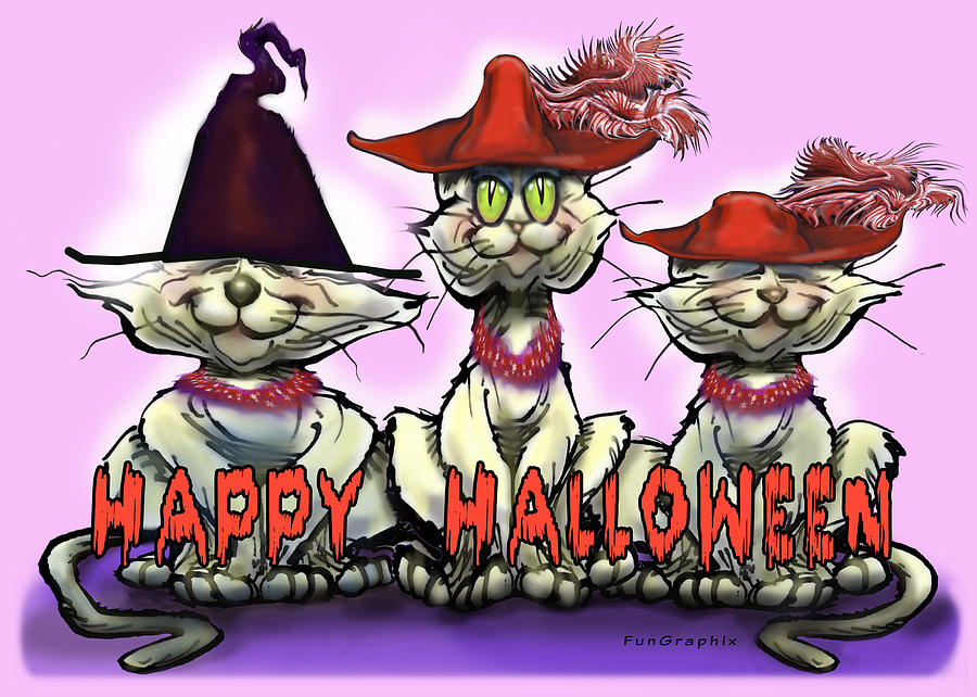 Halloween Red Hats Digital Art by Kevin Middleton