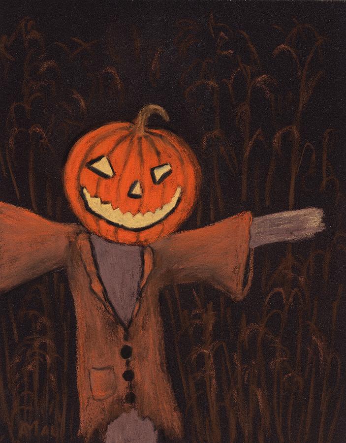 Halloween Scarecrow Painting by Anastasiya Malakhova
