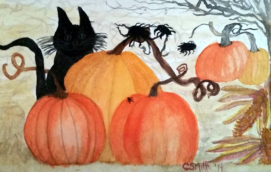 Halloween Scene Painting by Gerry Smith
