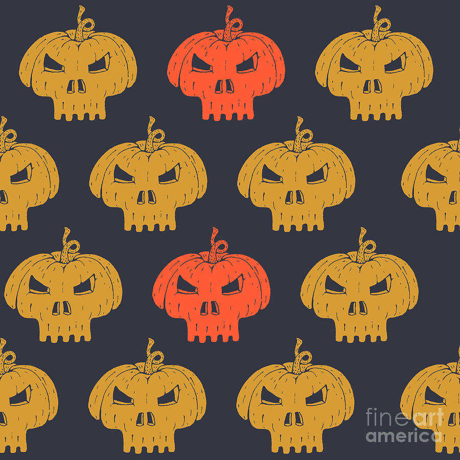 Typography Digital Art - Halloween Seamless Pattern With by Kirill Kalchenko Typography Digital Art - Halloween Seamless Pattern With by Kirill Kalchenko