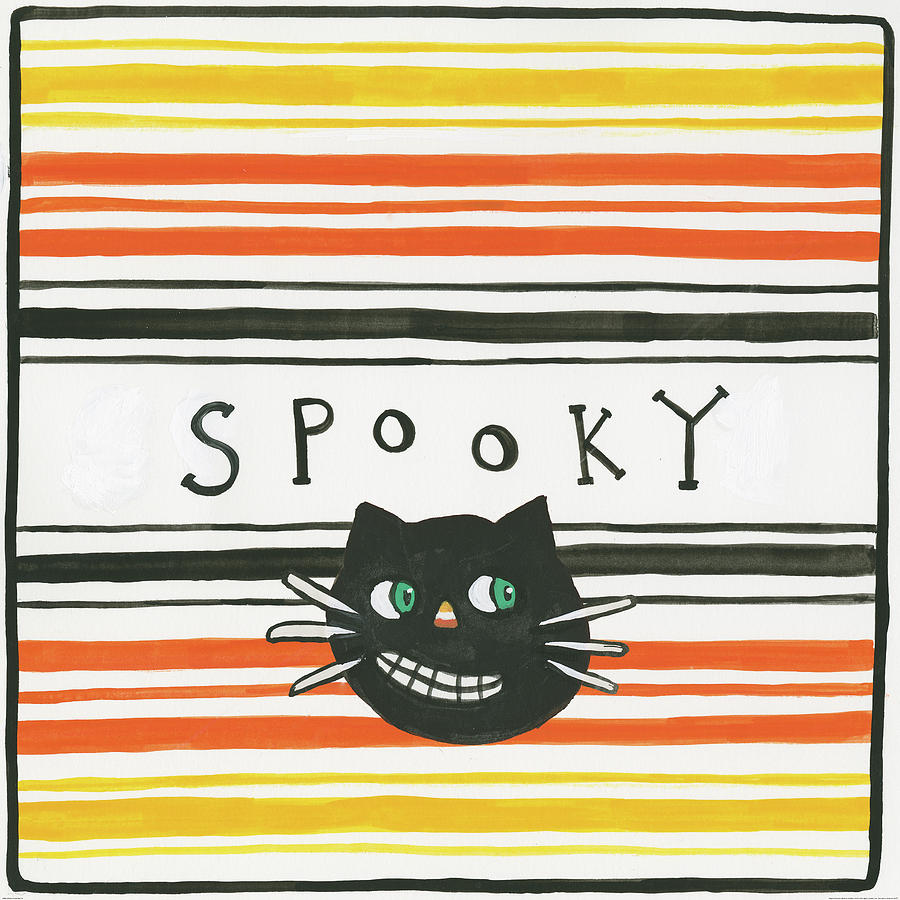 Fall Painting - Halloween Spooky Cat by Melissa Averinos