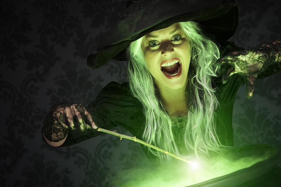 Halloween Witch Conjuring A Spell Photograph by Inhauscreative
