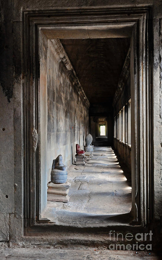 Hallway at Angkor Wat Photograph by Vivian Christopher