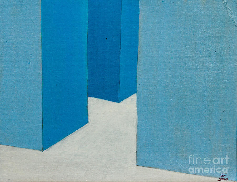 Hallway blue Painting by Stefanie Forck