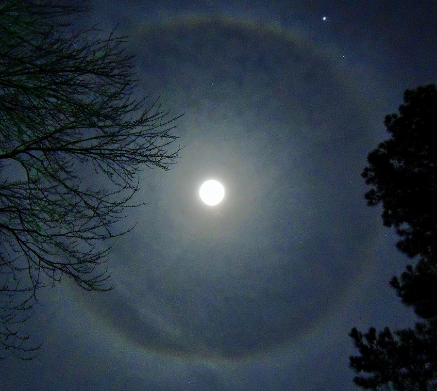 Moonscapes Photograph - Halo Moon by Wilber Godsey