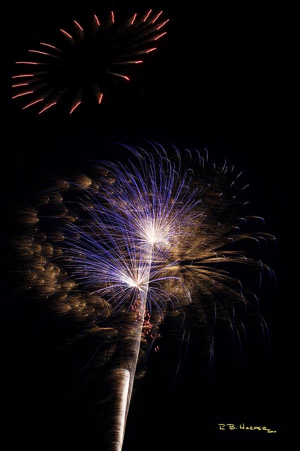 Haloed Fireworks at St Albans Bay Photograph by R B Harper