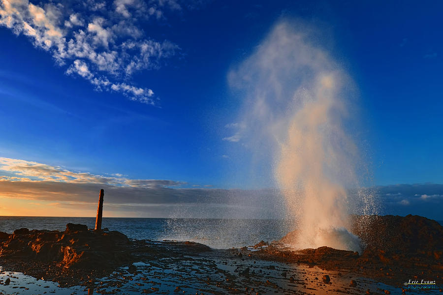 Halona Blowhole Geyser in the Morning Photograph by Aloha Art