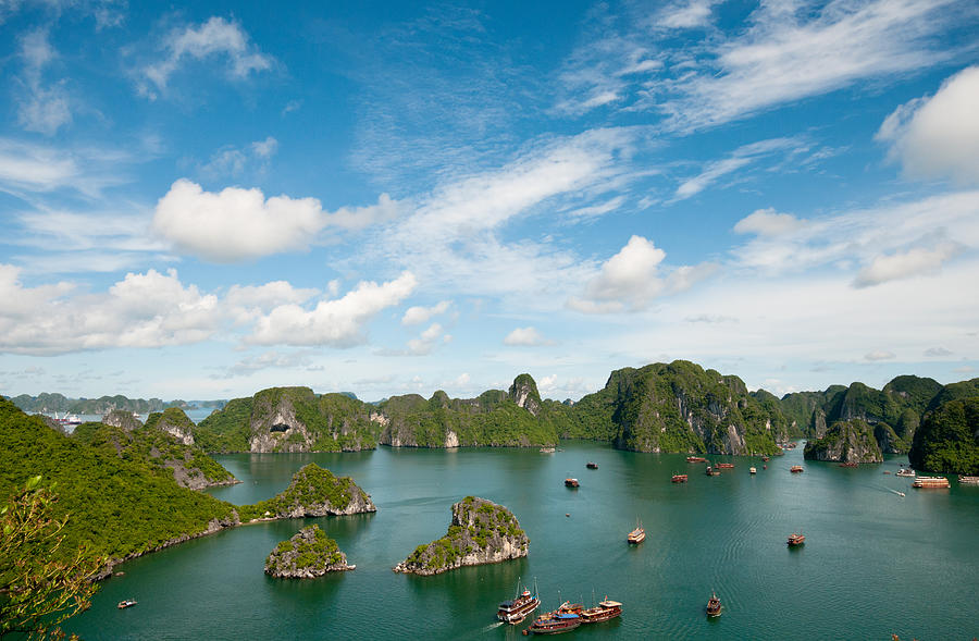 Seascape of Halong bay in the Pacific Ocean, Vietnam Photograph by Michalakis Ppalis