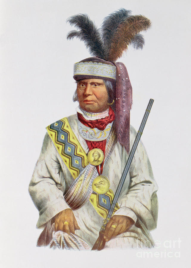 Portrait Painting - Halpatter-micco Or Billy Bowlegs, A Seminole Chief, C.1825, Illustration From The Indian Tribes by Charles Bird King