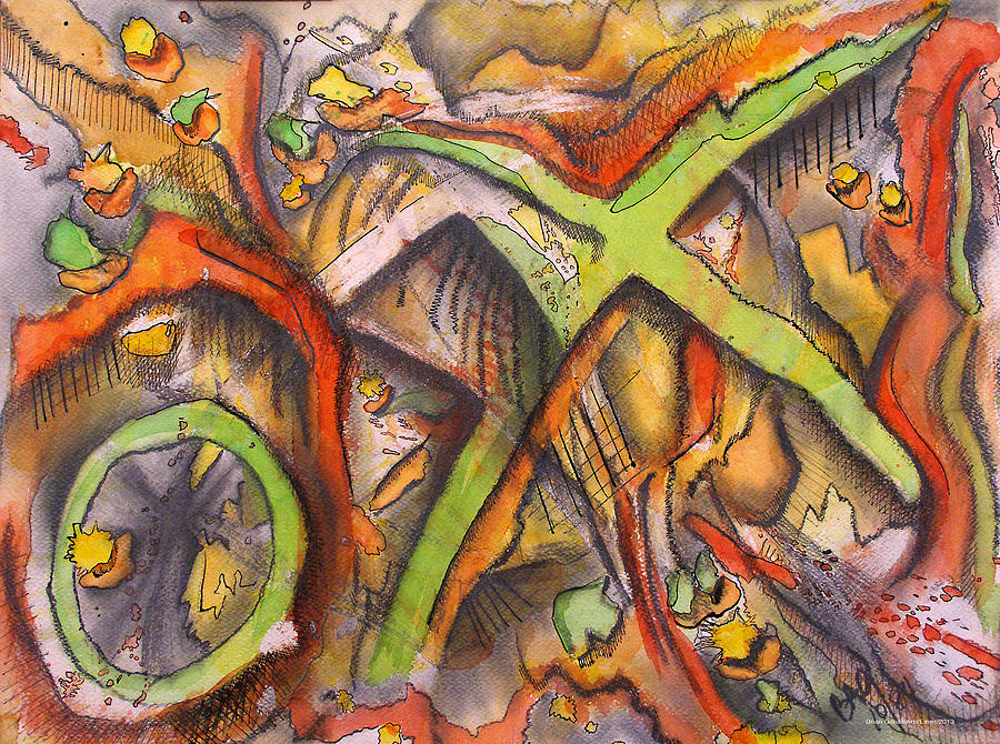 Water Color Mixed Media - Ham and X by Brian Gilna