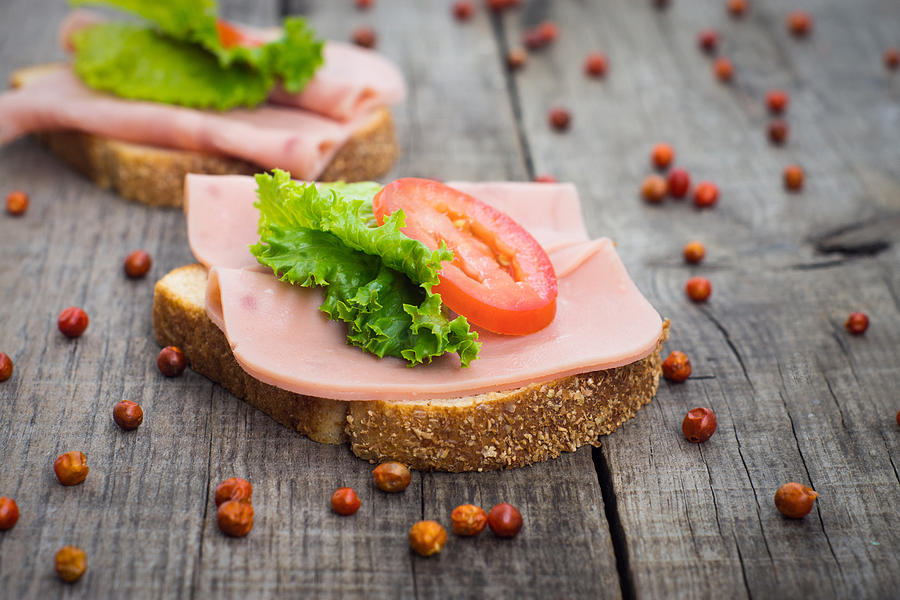 Tomato Photograph - Ham Sandwich by Aged Pixel