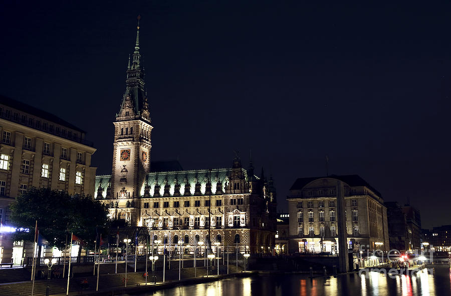 Canal Photograph - Hamburg Rathaus By The Canal by John Rizzuto Canal Photograph - Hamburg Rathaus By The Canal by John Rizzuto