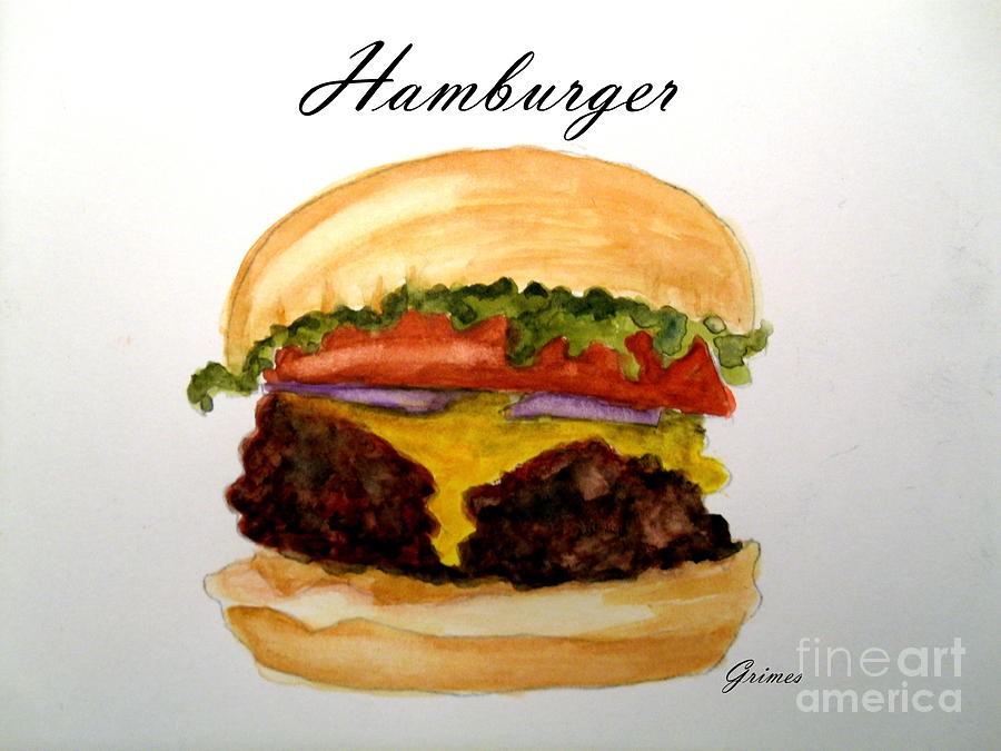 Lettuce Painting - Hamburger 2 by Carol Grimes