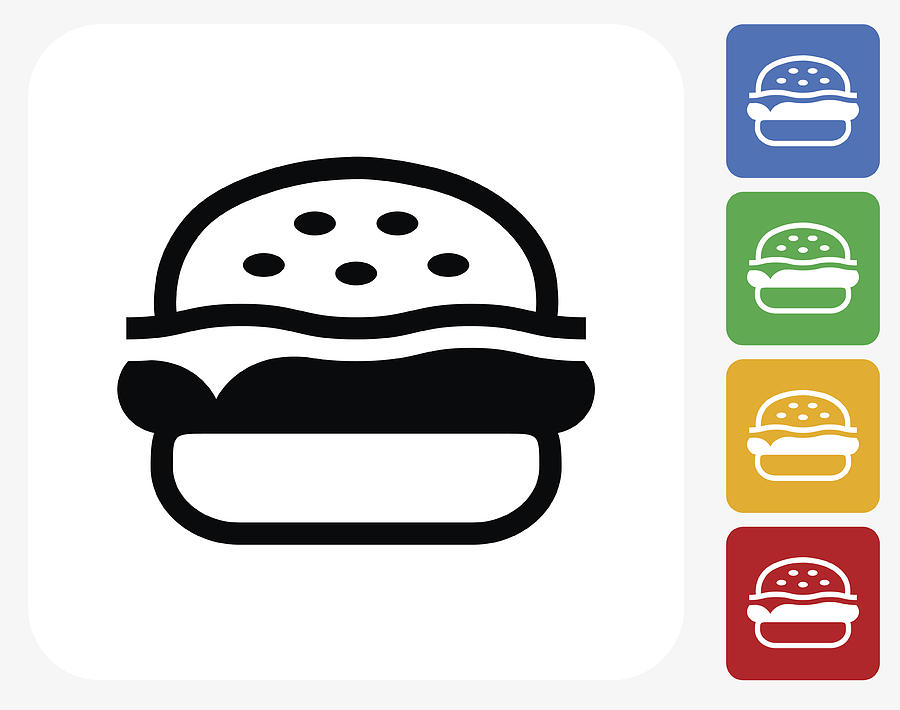 Hamburger Icon Flat Graphic Design Drawing by Bubaone