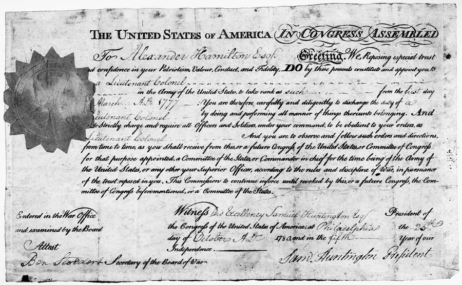 Hamilton: Appointment, 1777 Photograph by Granger - Fine Art America