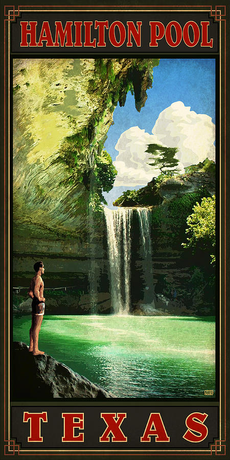 Waterfall Digital Art - Hamilton Pool by Jim Sanders