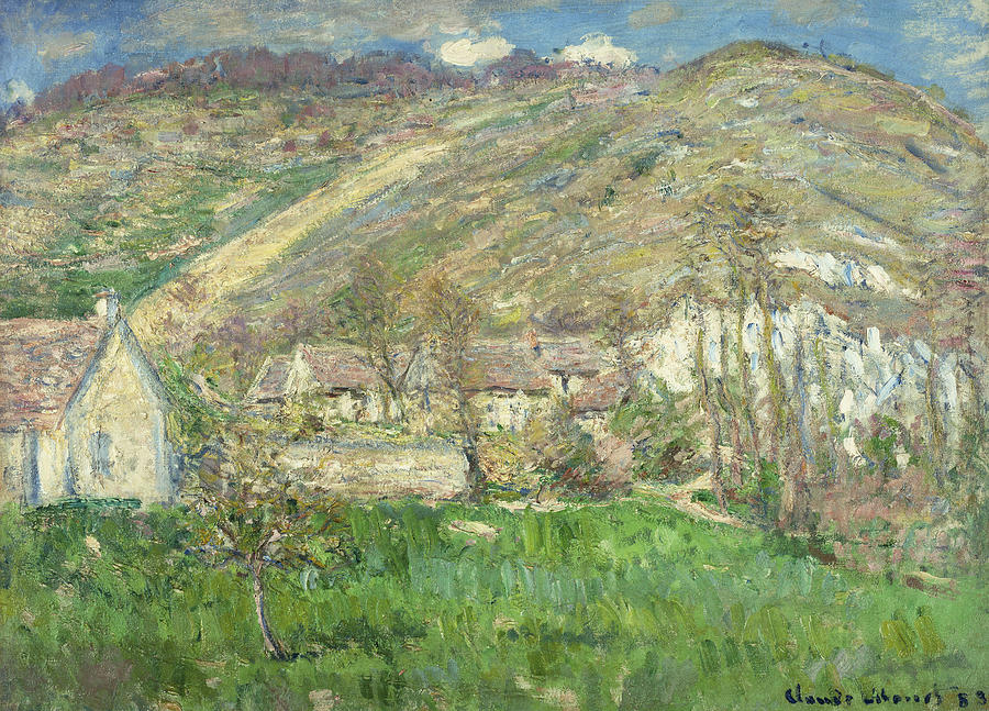 Claude Monet Painting - Hamlet in the Cliffs near Giverny by Claude Monet