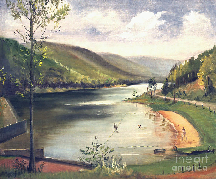 Hamlin Lake Beach 1945 Painting by Art By Tolpo Collection