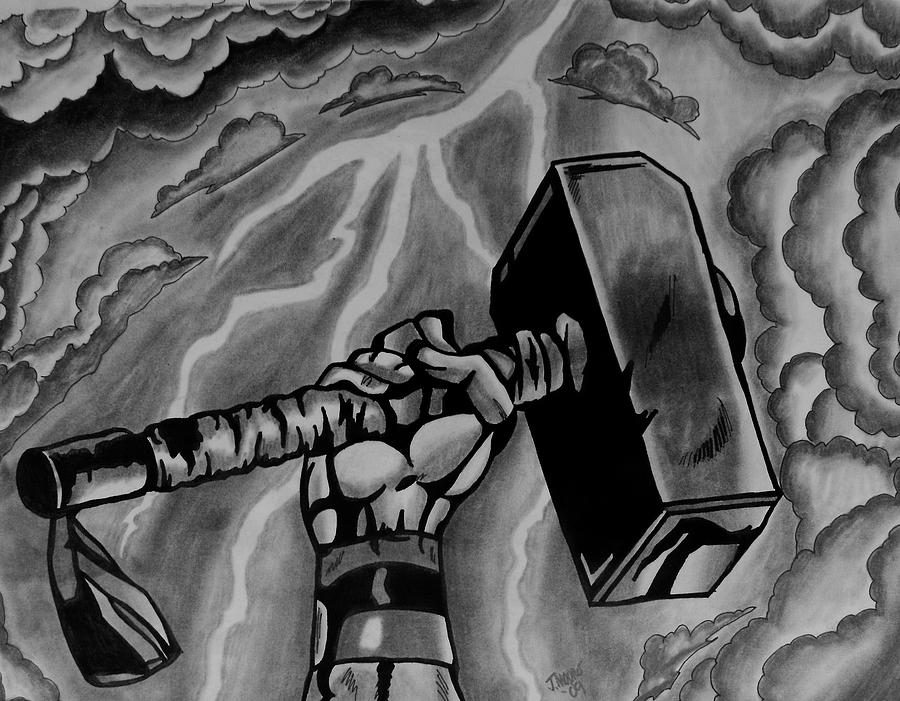 Thor Hammer Drawing At Paintingvalley Com Explore