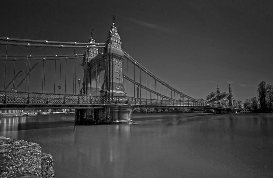 Hammersmith Thames Bridge bw Photograph by David French