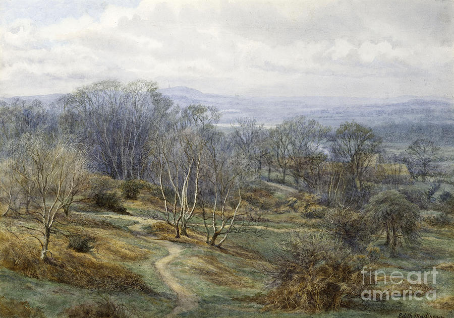 Hampstead Heath Looking Towards harrow on the Hill Painting by Edith Martineau