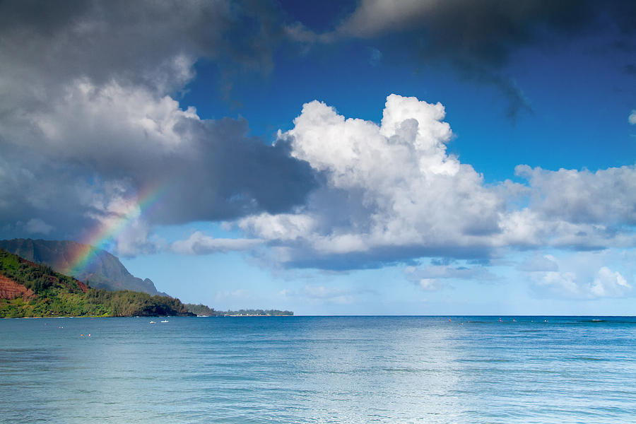 Hanalei Bay and Rainbow Photograph by Roger Mullenhour