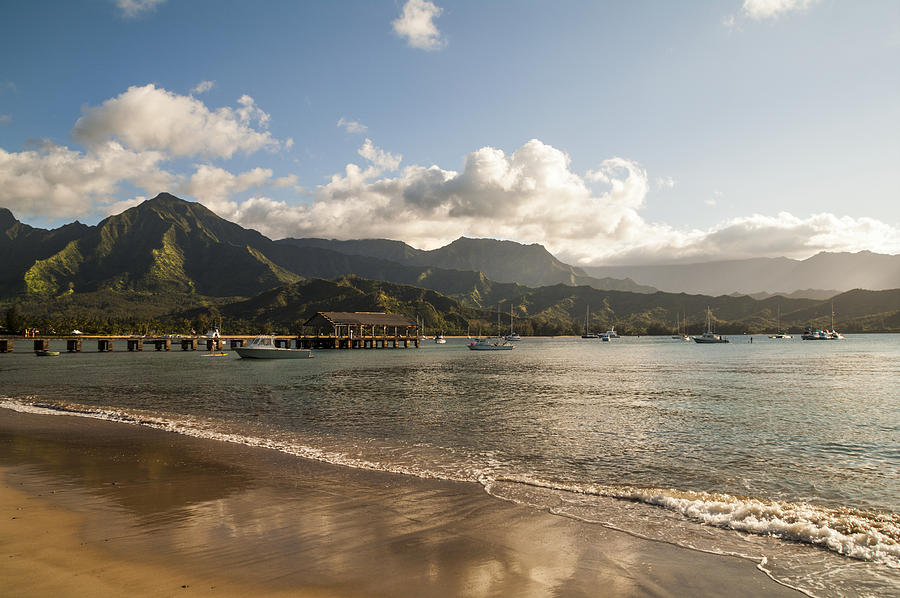 Landscape Photograph - Hanalei Bay Pier - Kauai Hawaii by Brian Harig