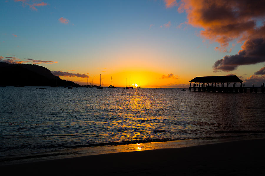 Hanalei Bay Sunset Kauai Photograph by Sam Amato